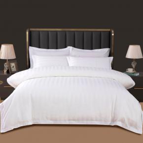 Wholesale hotel Collection bedding Polycotton/cotton royal hotel white satin stripe duvet covers set