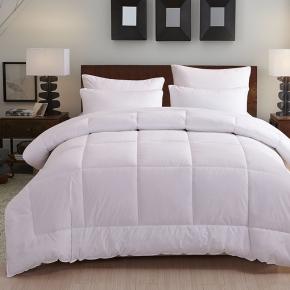 Hotel comforter duvet insert white square pattern 100% microfiber filling quilt queen size